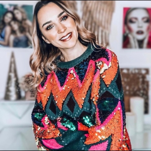 ▪️SOLD▪️Zara S limited edition color change sequin sweater - Picture 2 of 5